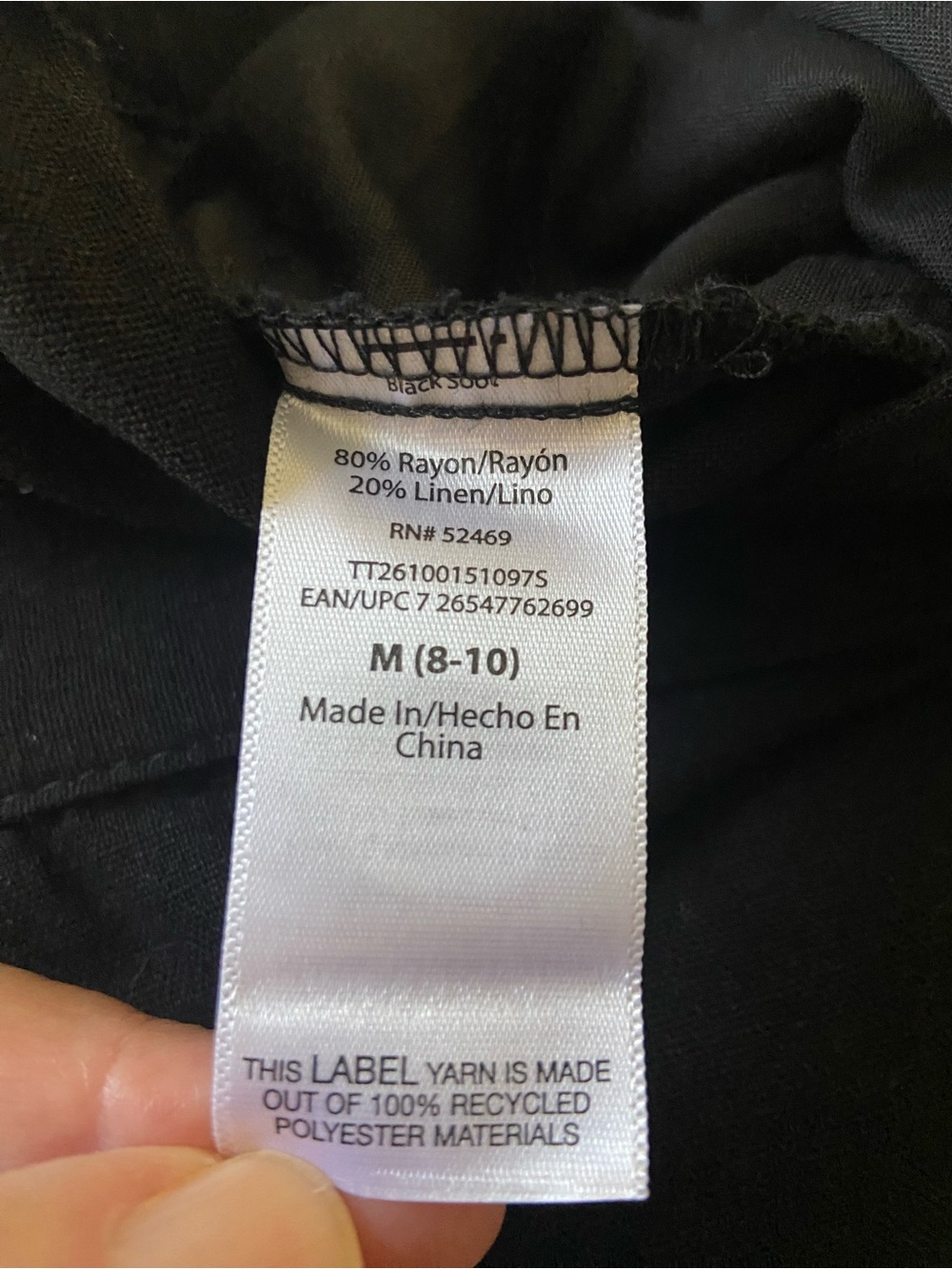 Time and Tru Black Linen Blend Pull On Midi Skirt with Front Slit Size Medium - Picture 5 of 14